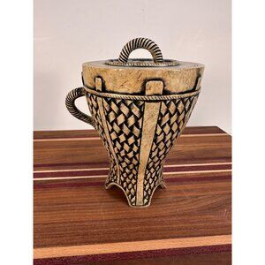 Handcarved Soapstone Vessel with lid